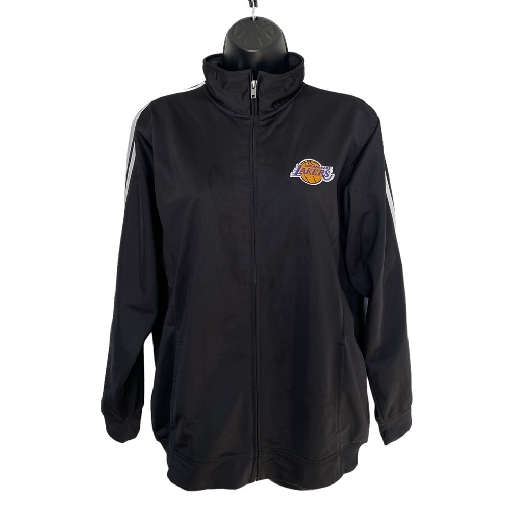 Los Angeles Lakers Adidas Youth Full Zip Jacket NBA Black Logo Size Large 14/16